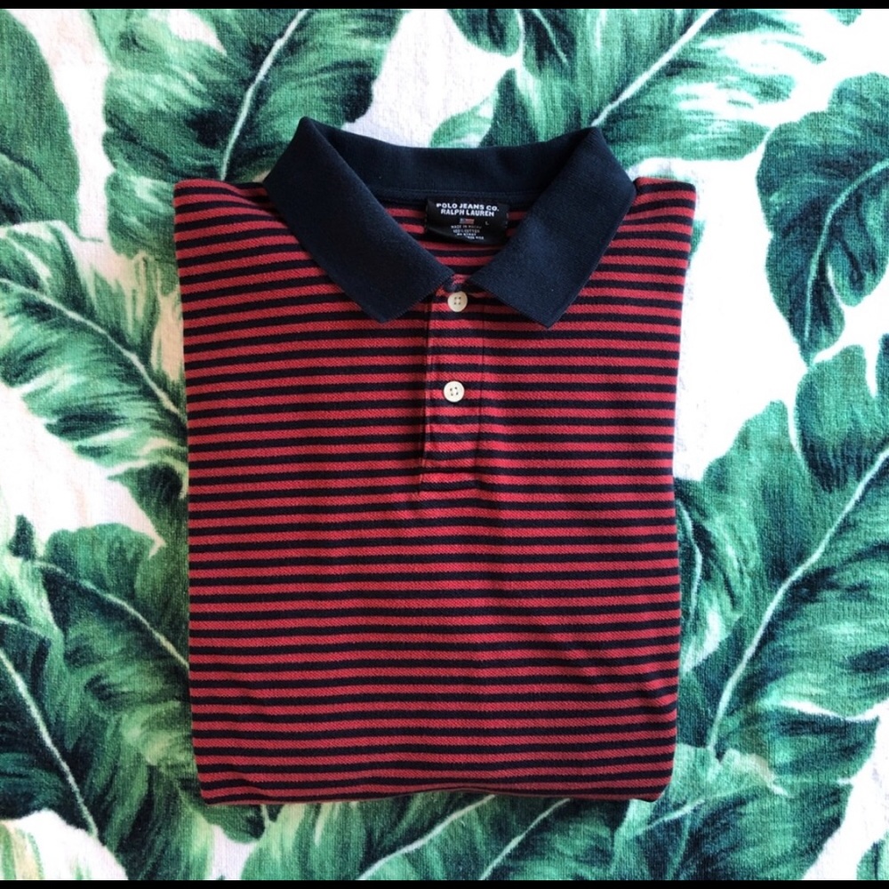 Vintage 90’s Polo Sport Striped Polo Shirt Large